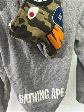 A Bathing Ape Bape Shark Tiger Full Zip Hoodie Men'Small Camo Jacket Size Small